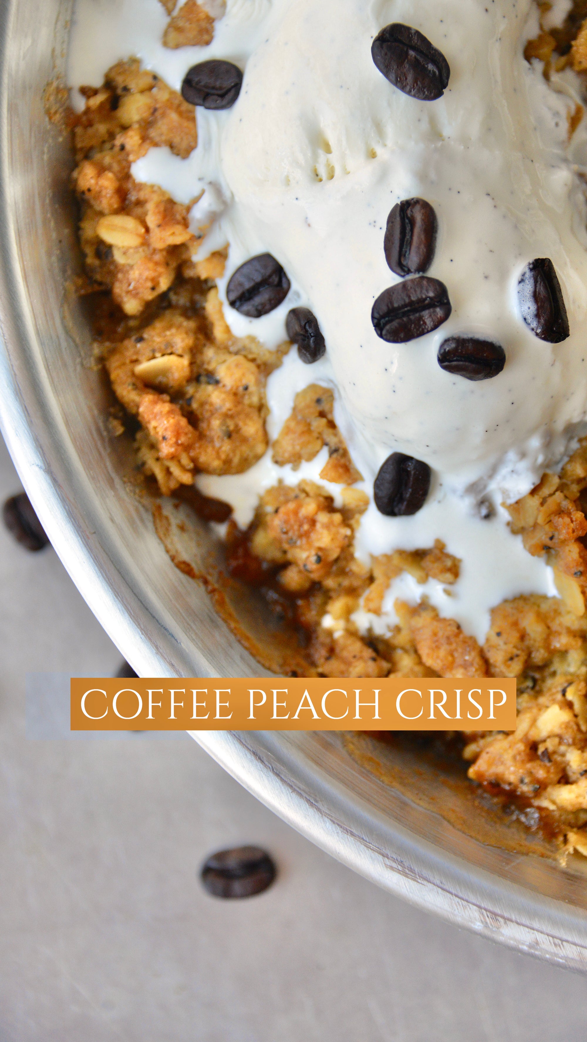 Coffee Peach Crisp Summer Dessert Recipe