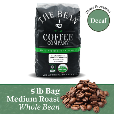 DECAF Organic Aloha Bean ~ Hawaiian Hazelnut Flavored Coffee